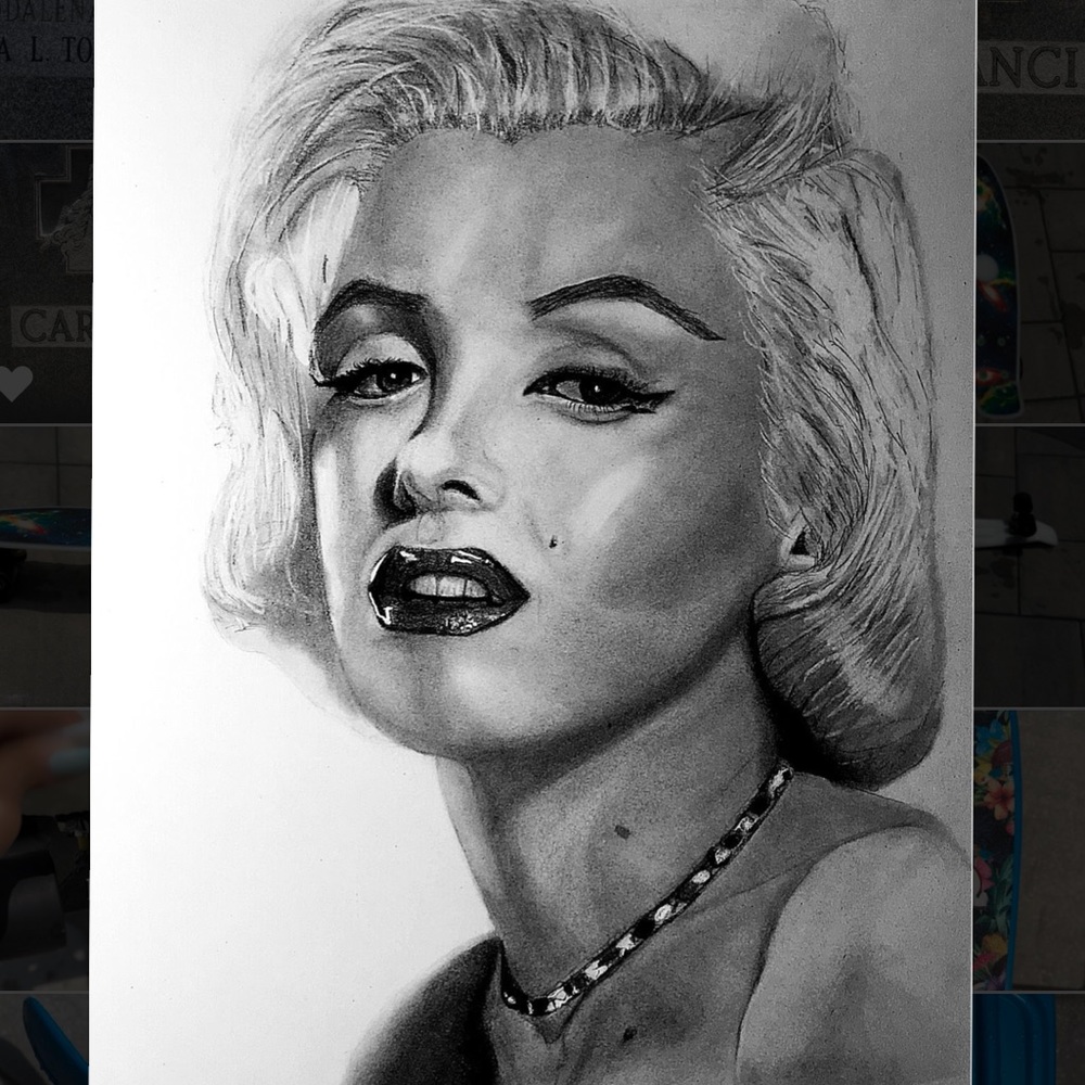 Marilyn Monroe Drawing (Art) (Painting) (Poster).